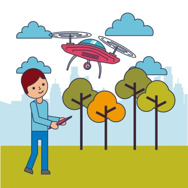 adam kontrol hava quadrocopter dron Şehir Parkı