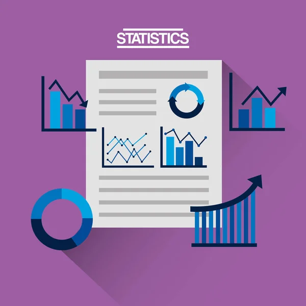 Mali istatistikleri kurumsal belge iş grafik ve grafik — Stok Vektör