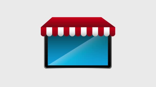 E-Commerce-Shopping Online-Geschäft — Stockvideo