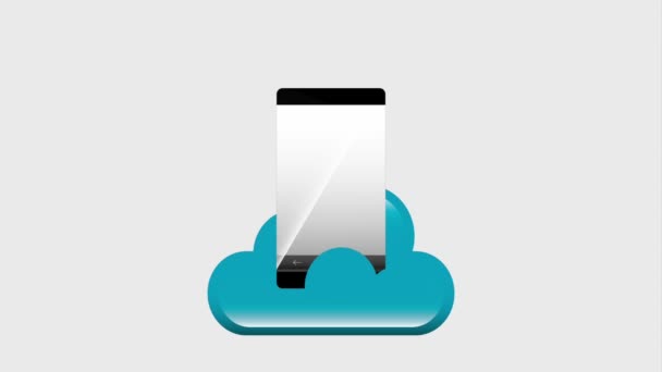 Smartphone cloud computing-opslaggegevens — Stockvideo