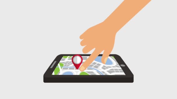GPS навигационное приложение — стоковое видео