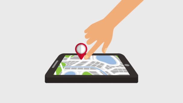 Gps aplicación de navegación — Vídeo de stock