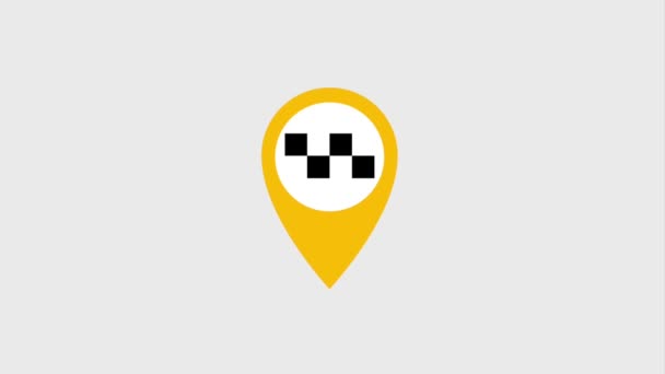 Mano tocco puntatore mappa taxi — Video Stock