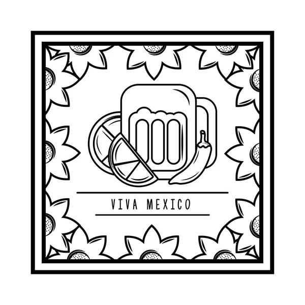 Viva mexico traditionele kaart — Stockvector