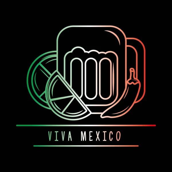 Viva mexico carte traditionnelle — Image vectorielle