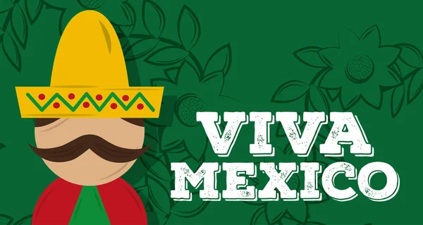 Viva mexico kartu tradisional - Stok Vektor