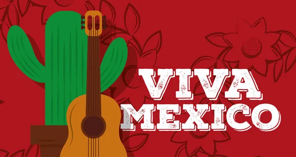 Viva Mexico traditionelle Karte — Stockvektor