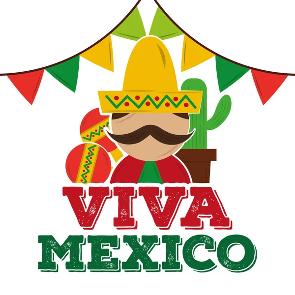 비 바 멕시코 전통 카드 — 스톡 벡터