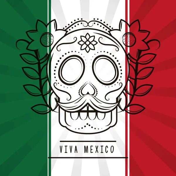 Viva mexico kartu tradisional - Stok Vektor