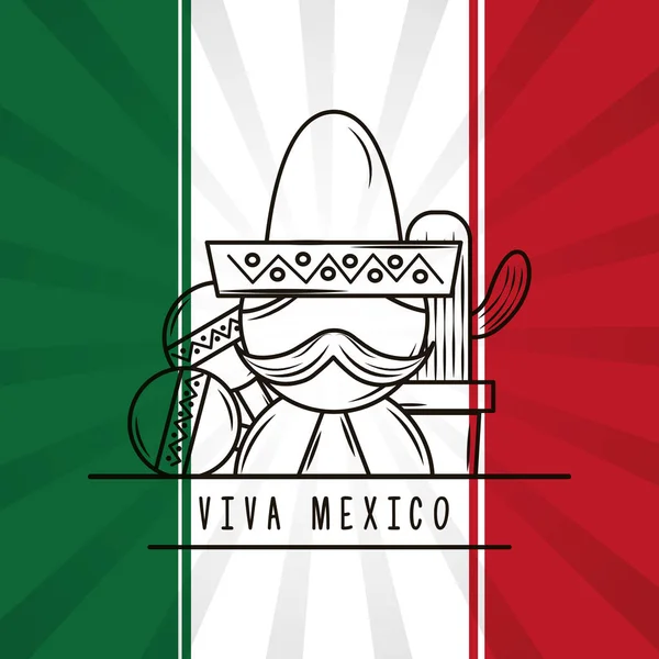 Viva mexico cartão tradicional — Vetor de Stock
