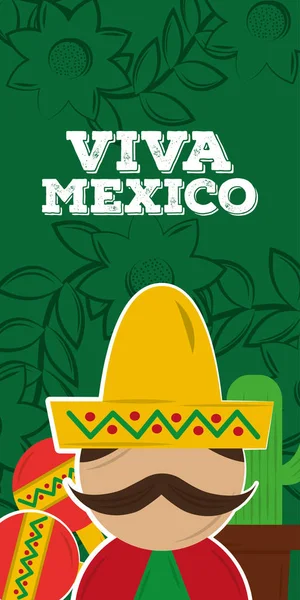 Bannière verticale viva mexico — Image vectorielle