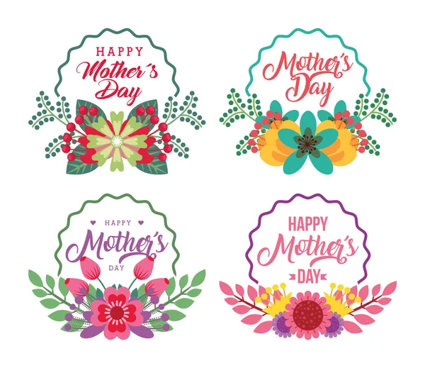 Tarjeta del Día de las Madres Feliz — Vector de stock