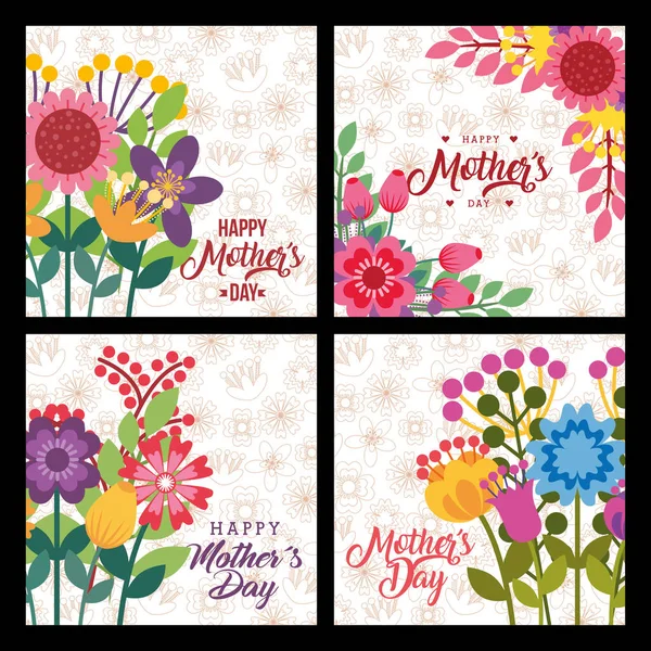 Tarjeta del Día de las Madres Feliz — Vector de stock