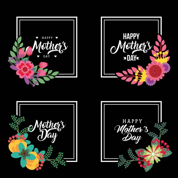 Tarjeta del Día de las Madres Feliz — Vector de stock