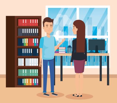 Ofiste çalışan çift