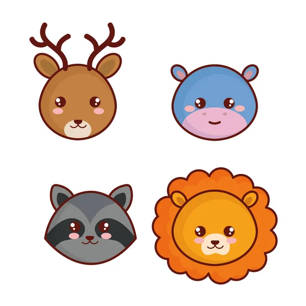 Cute and little animals characters — Stock Vector