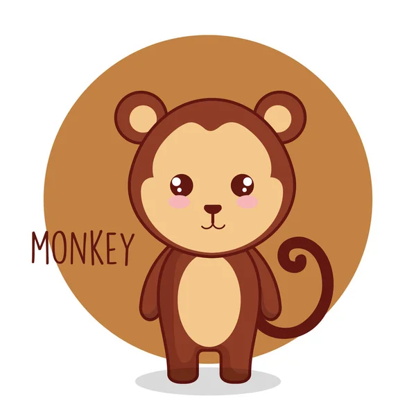 Cute monkey tender character — Stock Vector