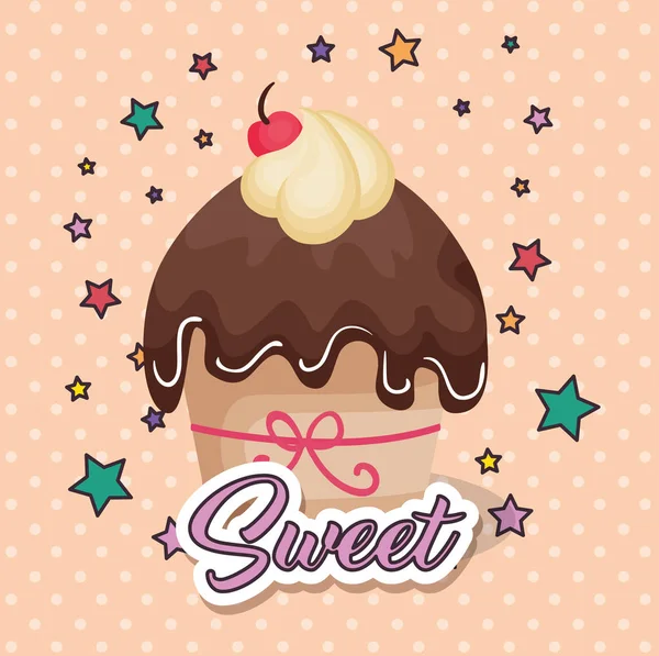 tatlı ve lezzetli kek doğum günü kartı