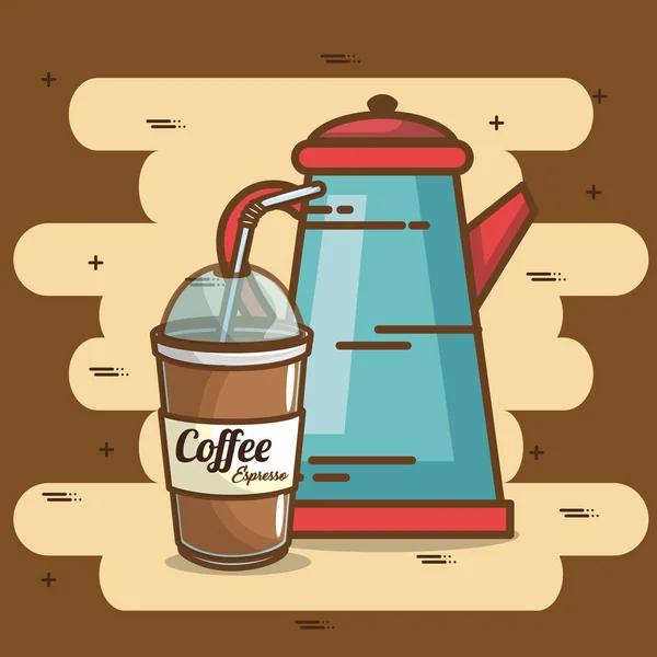 Deliciosos elementos de tiempo café — Vector de stock