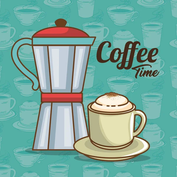 Utsökt kaffe tidselement — Stock vektor