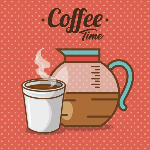 Вкусные элементы кофе время — стоковый вектор