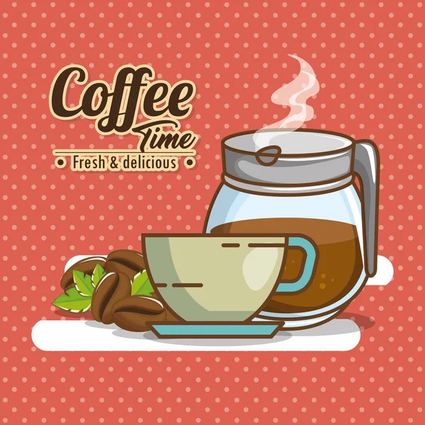 Heerlijke koffie tijdselementen — Stockvector