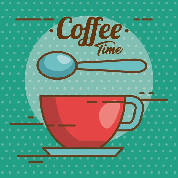 Lahodné kávy čas prvky — Stockový vektor