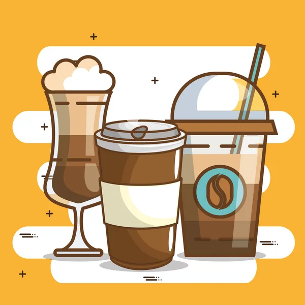 Leckere Kaffeezeit-Elemente — Stockvektor