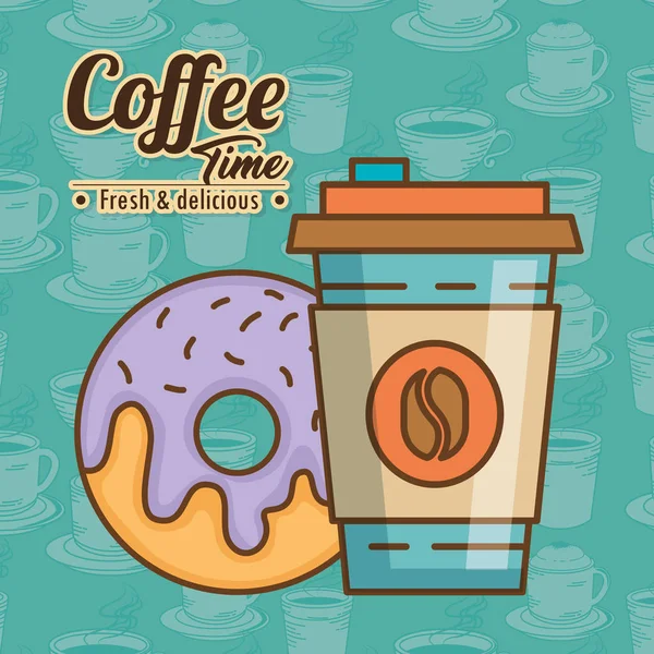 Смачні елементи часу кави — стоковий вектор