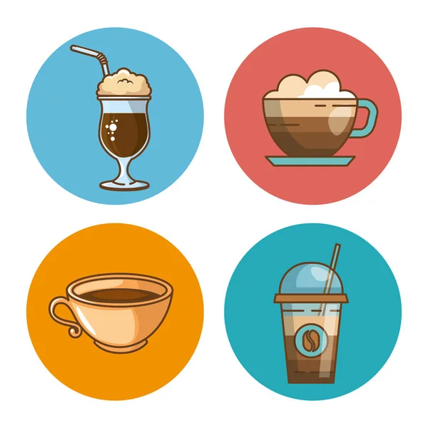 Delicious coffee time elements — Stock Vector