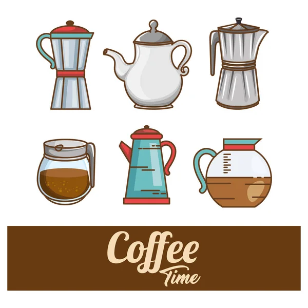 Délicieux éléments de temps de café — Image vectorielle