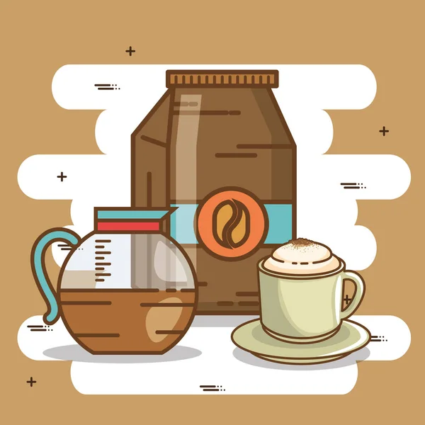 Deliciosos elementos de tiempo café — Vector de stock