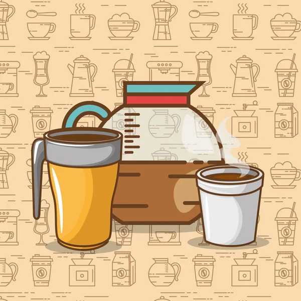 Lahodné kávy čas prvky — Stockový vektor