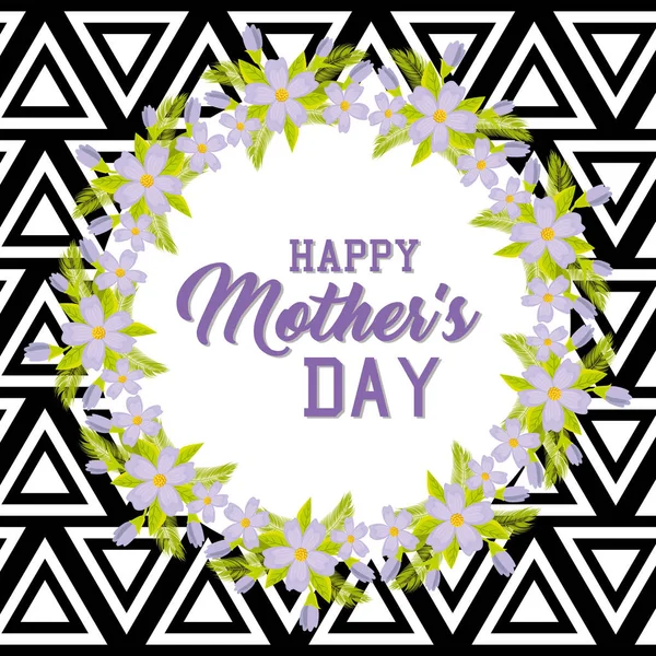 Lykkelig mødre dag kort med blomster dekoration vektorgrafik