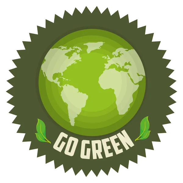 Go green world planet — Stock Vector