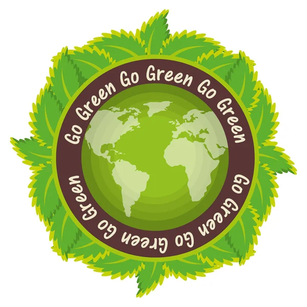 Go green world planet — Stock Vector