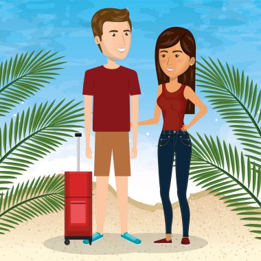 Çift karakter sahilde