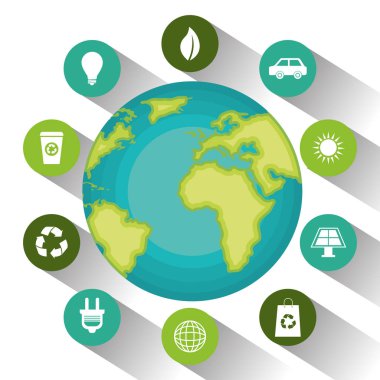 çevre ve ekoloji icons set