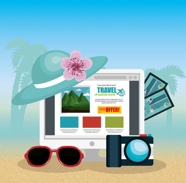 Vacances d'été ensemble icônes — Image vectorielle