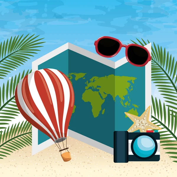 Summer vacattions set icons — Stock Vector