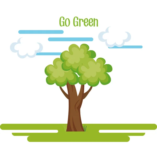 Aller vert plante d'arbre — Image vectorielle
