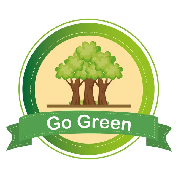 Go green tree plant — Stock Vector