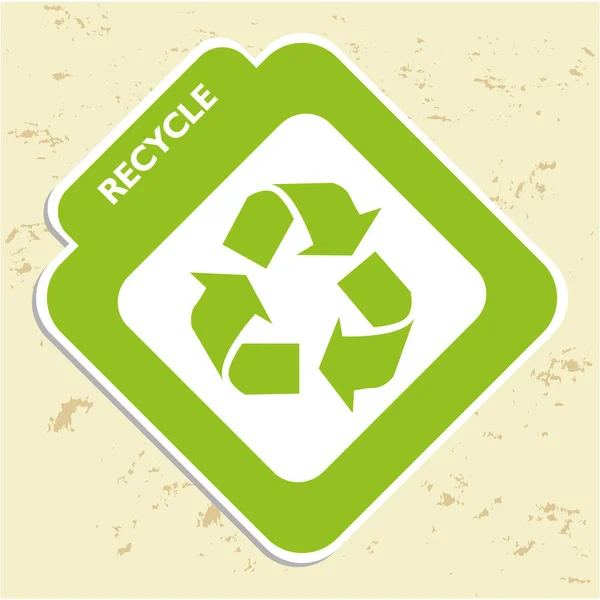 Reciclar símbolo rótulo ambiental — Vetor de Stock