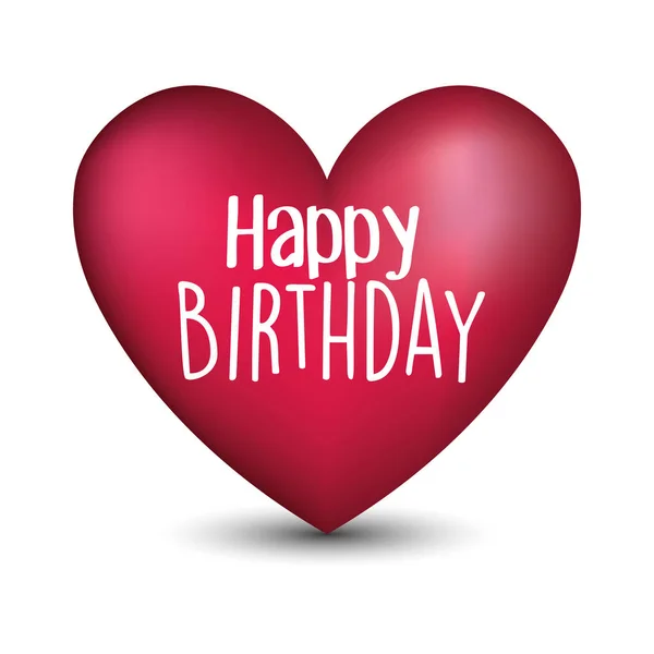 Grattis på födelsedagskort med hjärta kärlek — Stock vektor