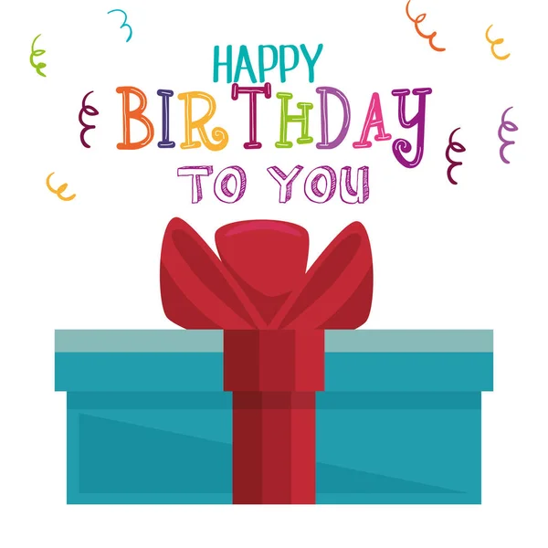 Happy birthday card with giftbox — Stock Vector