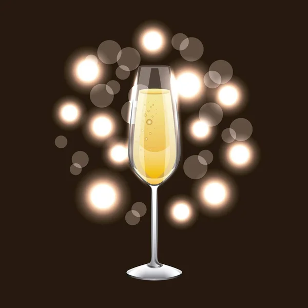 シャンパン グラスの飲み物のお祝いは、背景をぼかし — ストックベクタ