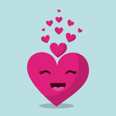 Kawaii pembe aşk kalp romantik tutku duygu