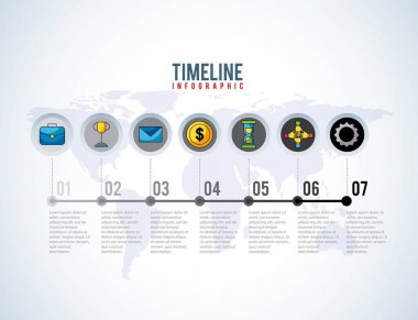zaman çizelgesi Infographic dünya iş ilerleme para başarı