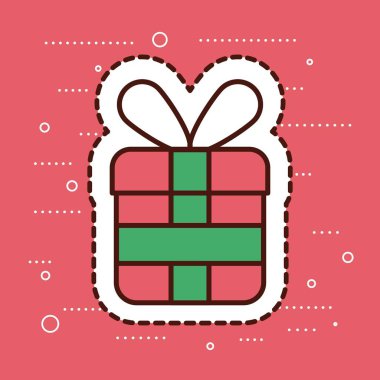 Kırmızı ve yeşil kutu neşeli Noel sürpriz hediye