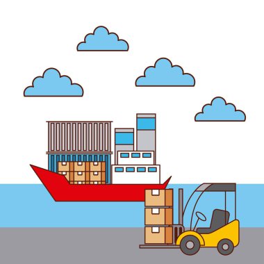 kutuları forklift ve Konteyner Taşıma teslim tekne